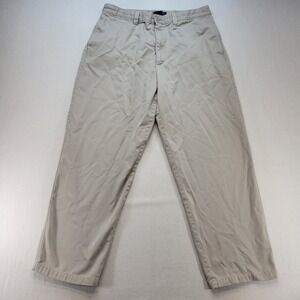Authentic Laundered Khakis Pants Mens 36x30 Stone Chino Flat Front ALK Casual